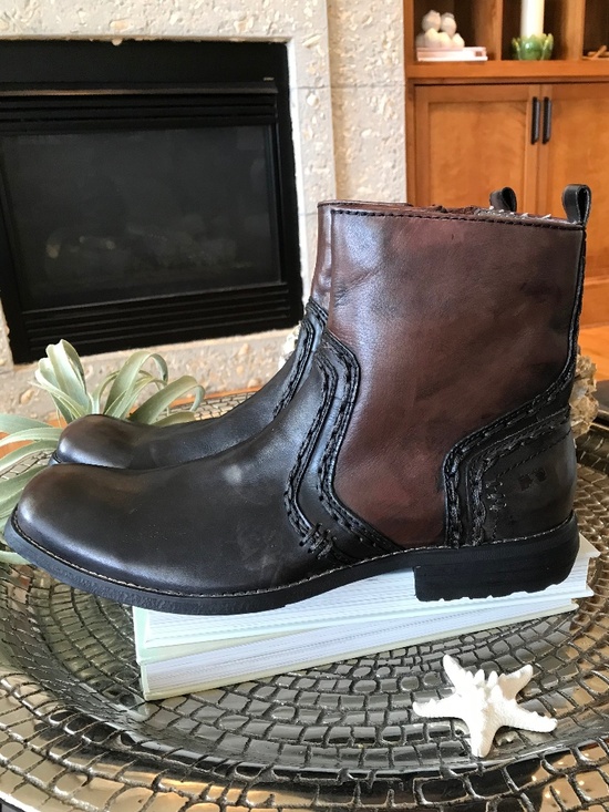BED STU REVOLUTION TWO-TONED DISTRESSED BLACK BROWN LEATHER WESTERN GRUNGE BOOTS main image 13